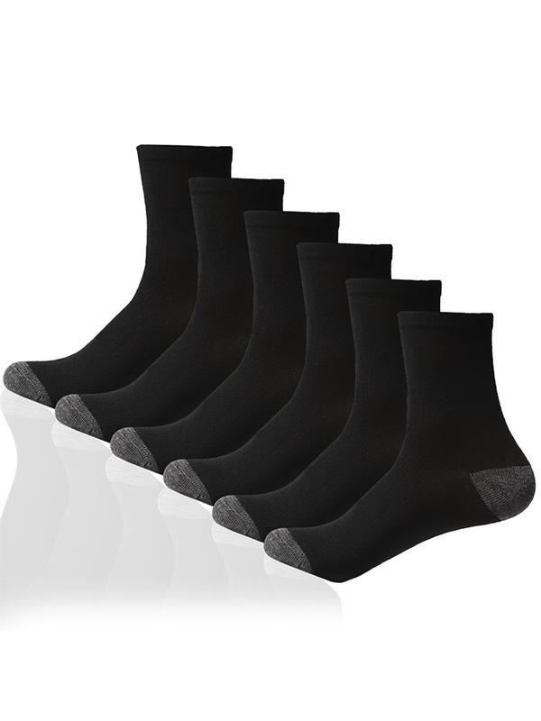 Men's Patchwork Print Crew Socks, Casual Moisture Wicking Socks, Soft Comfy Breathable Socks for All Seasons Daily Wear