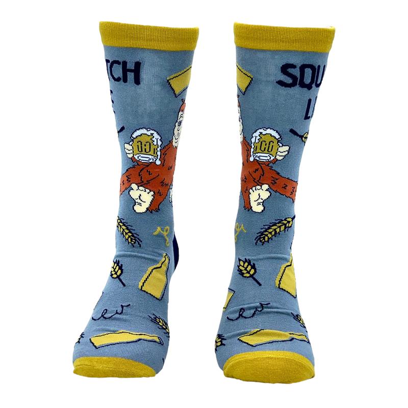 Men's Squatch Life Socks Funny Drunk Bigfoot Sasquatch Partying Joke Footwear Funny Socks