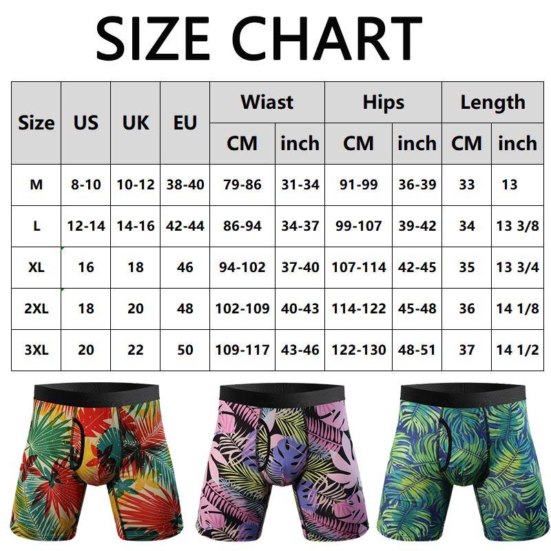 3 PACK Mens All Over Art Print Contrast Tape Boxer Briefs Shorts, Anti Chafing Underwear Comfort Sport Briefs Trunks Menswear