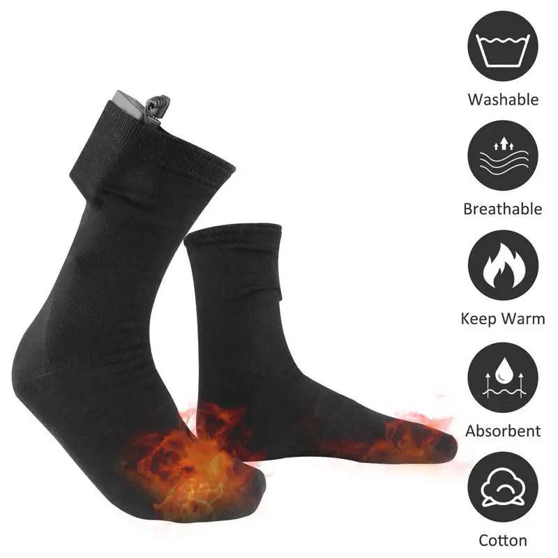 Electric Socks for Men Rechargeable USB Electric Heated Socks Warm Cotton Socks with Fast Heating and Long Warmth Winter Warmth