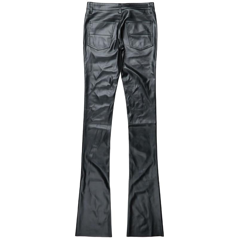 Ricky Black Super Stacked Faux Leather Pant