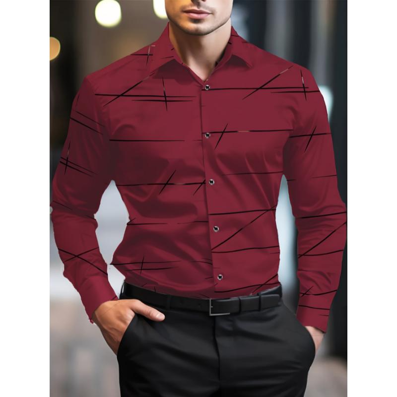 Men's Casual Navy Blue Slim Shirt Comfort Collar Menswear Top Polyester Underwear Fabric Wetsuit Collar Collar Long Sleeve Knife Beige