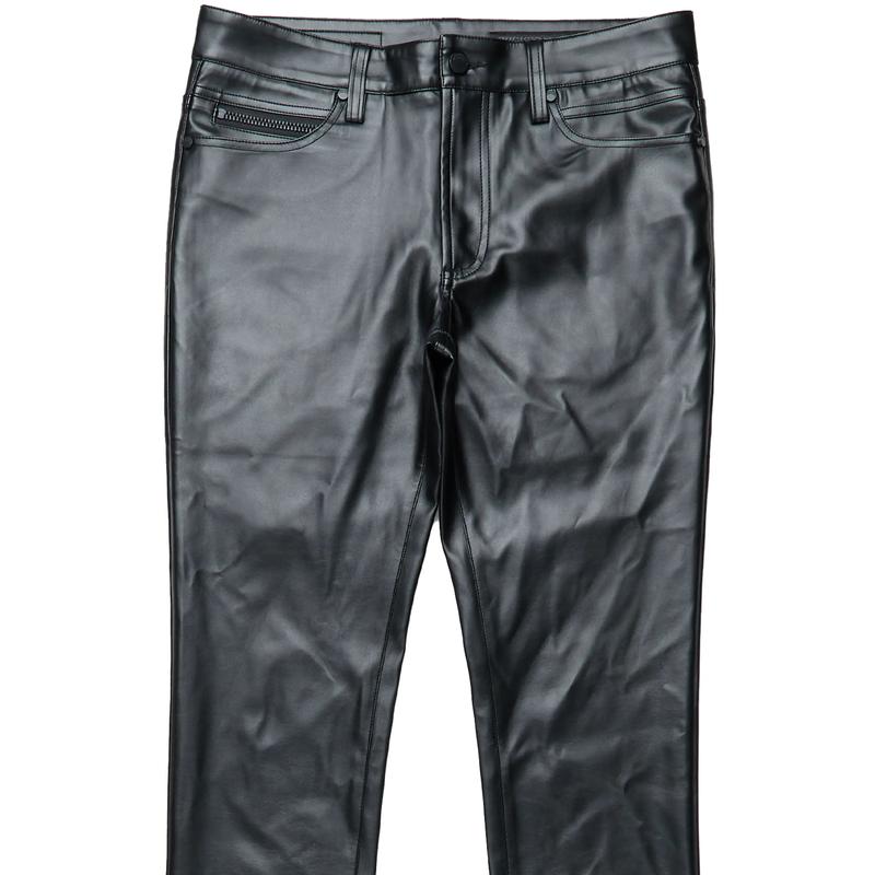 Ricky Black Super Stacked Faux Leather Pant