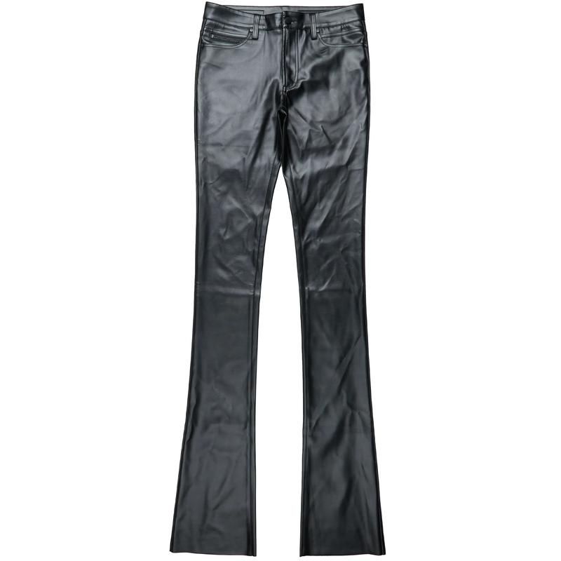 Ricky Black Super Stacked Faux Leather Pant