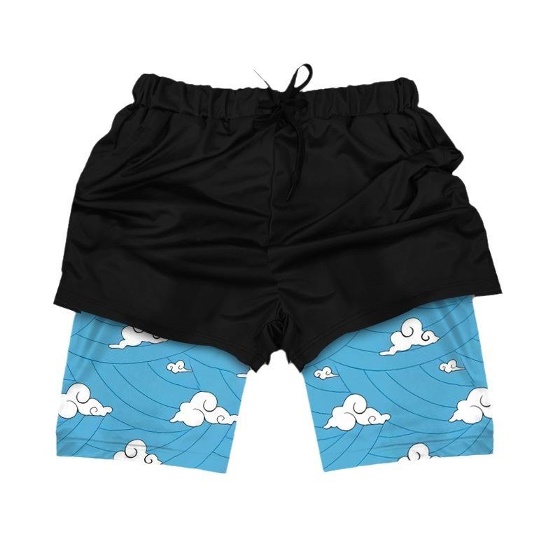 Hammanli Naruto shorts, 3D digital printed board shorts, men's summer 2024