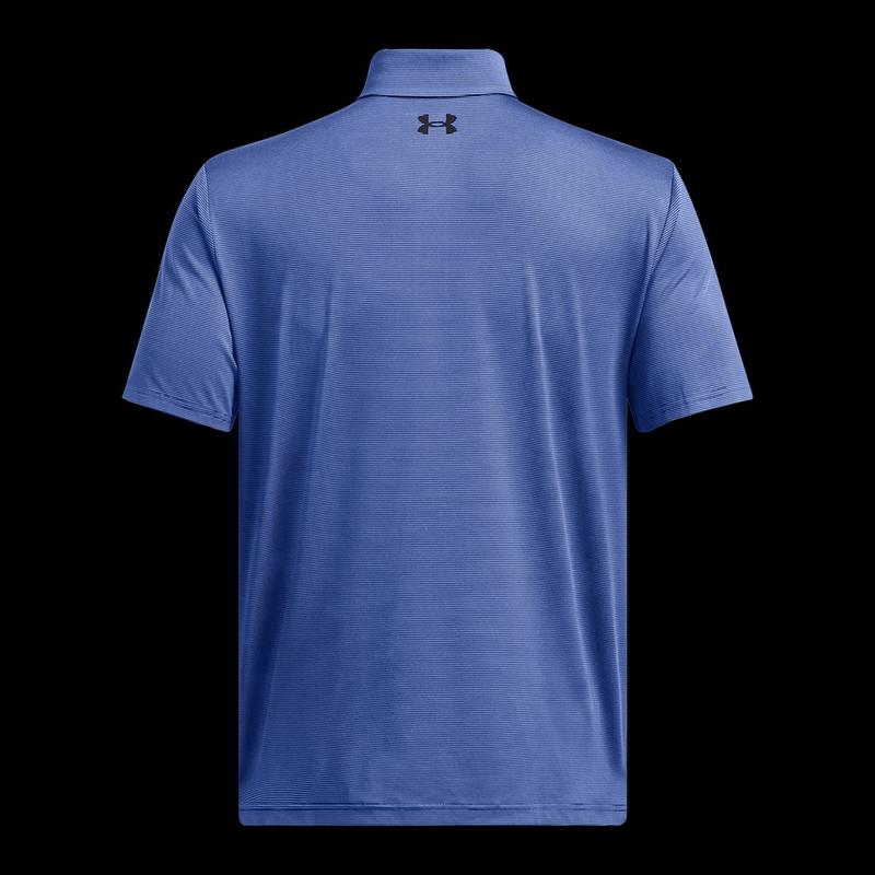 2024 Under Armour Men's Playoff Polo 3.0 Stripe - Tech Blue Nimbus Blue Black