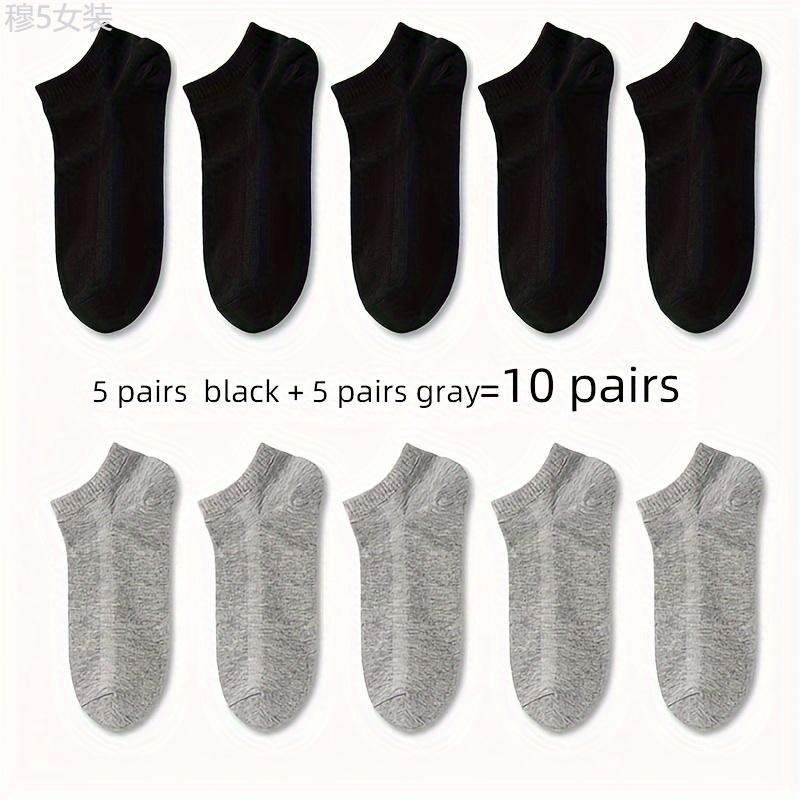 5 10 20pairs Unisex Solid No Show Socks, Comfy Breathable Casual Soft Socks For Men's & Women's Outdoor Activities Fabric Menswear