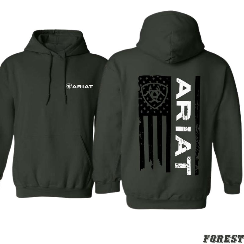 Ariat Hoodie - Bold Flag Graphic with Ariat Branding, Ideal for True Western Enthusiasts, Comfortable Unisex Hoodie for Casual and Outdoor Wear