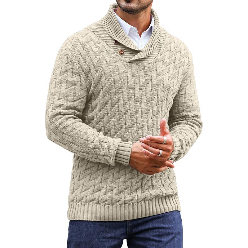 Men's Shawl Collar Pullover Sweater Casual Cable Knit Turtleneck Sweaters fall sweater Knitwear Menswear Soft Classic Loose Tops