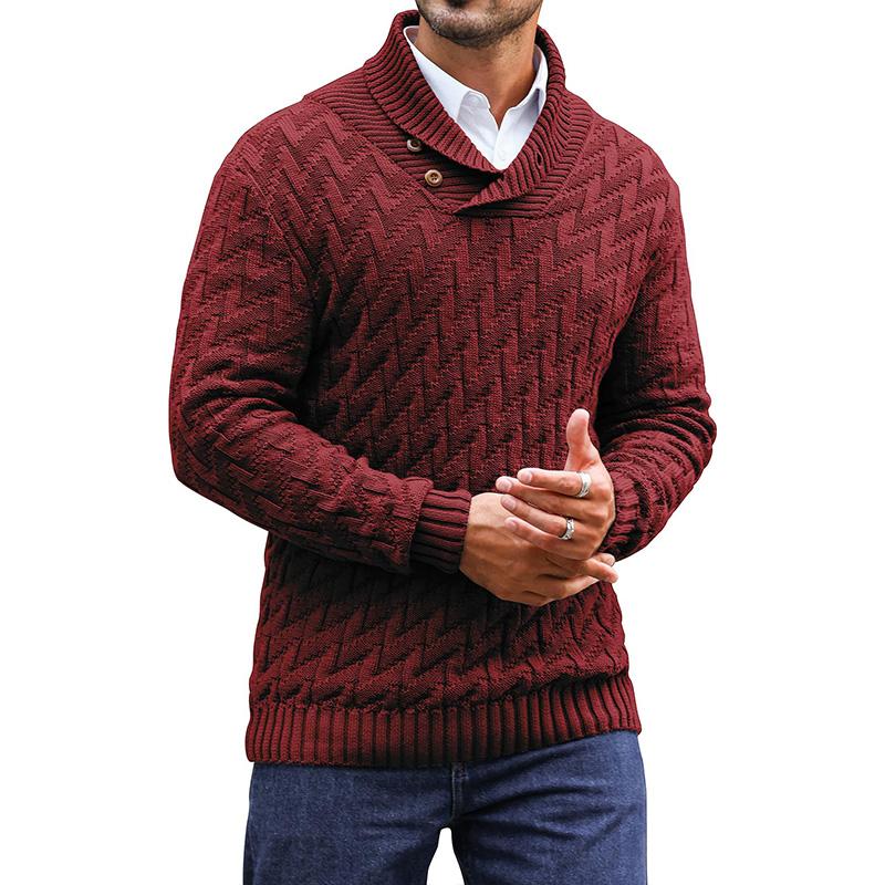 Men's Shawl Collar Pullover Sweater Casual Cable Knit Turtleneck Sweaters fall sweater Knitwear Menswear Soft Classic Loose Tops