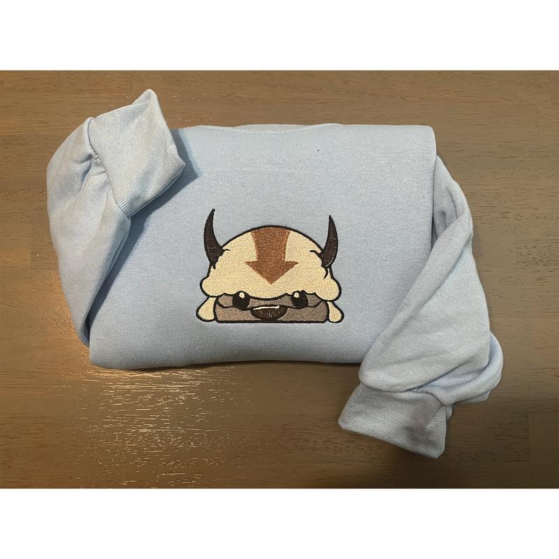 Bison Embroidered Sweatshirts, popular embroidered crewneck, casual l Tops