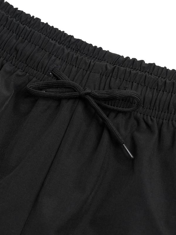 Men's Plain Drawstring Waist Shorts, Casual Breathable Zipper Pocket Straight Leg Shorts for Summer, Mens Summer Shorts, Mens Shorts, Fashion Men's Bottoms for Daily Wear