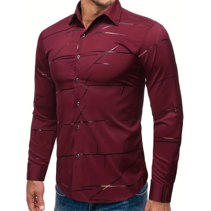 Men's Casual Navy Blue Slim Shirt Comfort Collar Menswear Top Polyester Underwear Fabric Wetsuit Collar Collar Long Sleeve Knife Beige