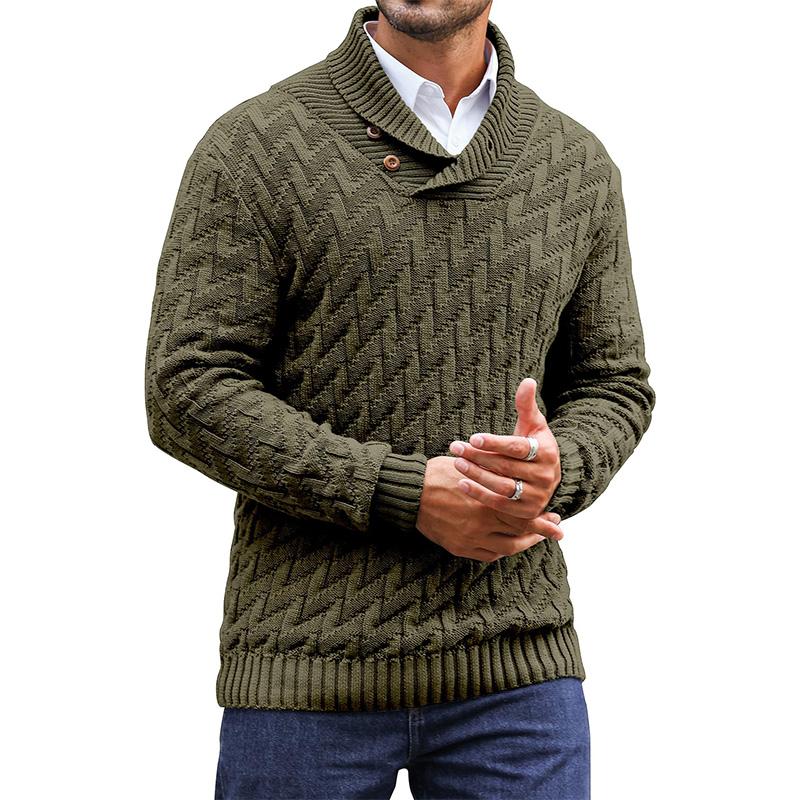 Men's Shawl Collar Pullover Sweater Casual Cable Knit Turtleneck Sweaters fall sweater Knitwear Menswear Soft Classic Loose Tops