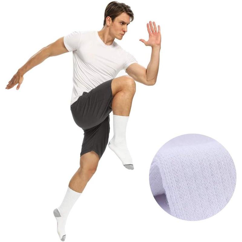 10 Pack Unisex Cotton Moisture Wicking Cushion Crew Socks