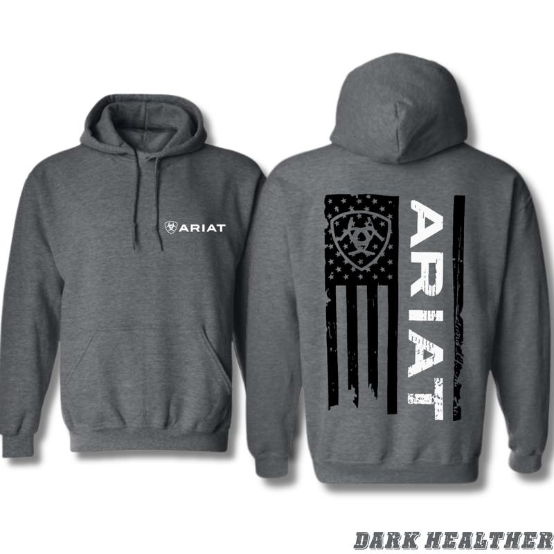 Ariat Hoodie - Bold Flag Graphic with Ariat Branding, Ideal for True Western Enthusiasts, Comfortable Unisex Hoodie for Casual and Outdoor Wear