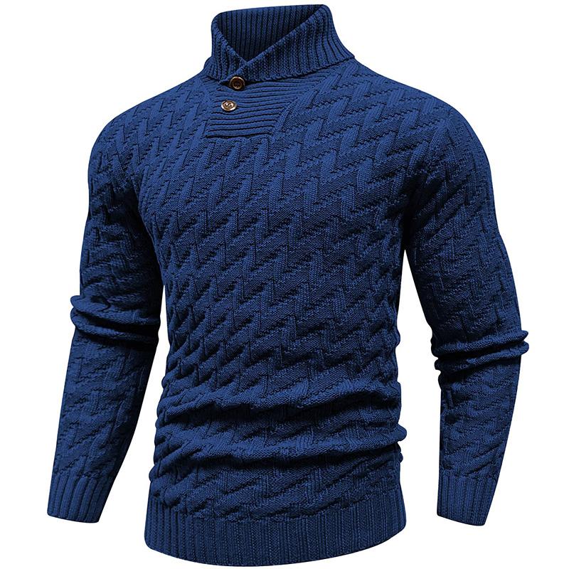 Men's Shawl Collar Pullover Sweater Casual Cable Knit Turtleneck Sweaters fall sweater Knitwear Menswear Soft Classic Loose Tops