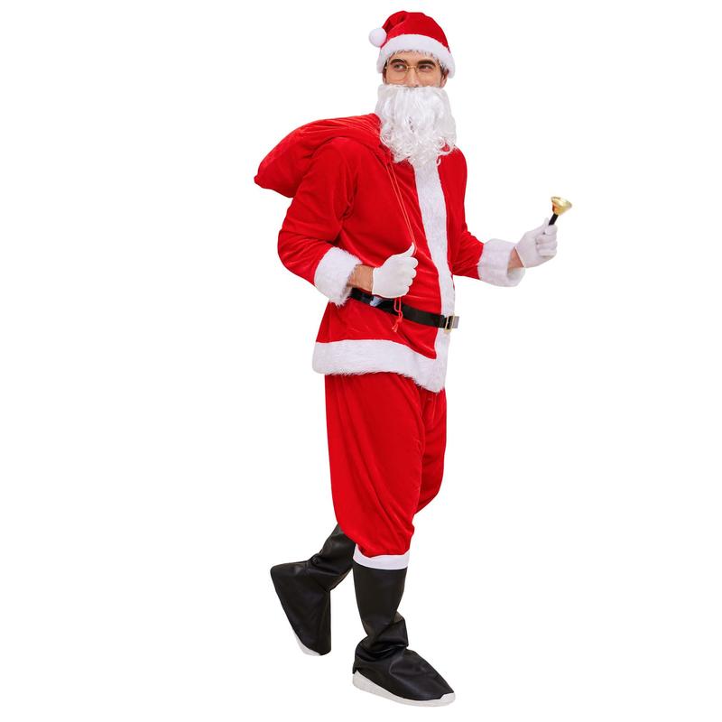 XZQTIVE Santa Suit Christmas Santa Claus Costume for Men Women Adult Santa Costume 12pc