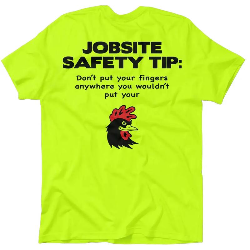 Jobsite Safety - Hi Visibility Safety Yellow Work T-Shirt Jersey Menswear