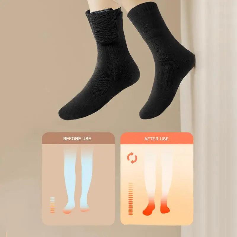 Electric Socks for Men Rechargeable USB Electric Heated Socks Warm Cotton Socks with Fast Heating and Long Warmth Winter Warmth