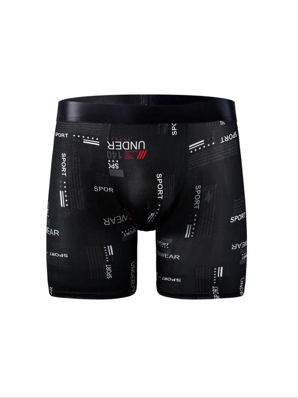 Random Pattern Men's Tape Waist Boxer Brief, Casual Comfy Breathable Underwear for Daily Wear, Men's Underwear for All Seasons