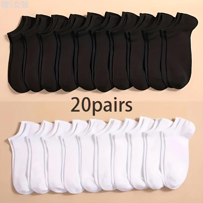 5 10 20pairs Unisex Solid No Show Socks, Comfy Breathable Casual Soft Socks For Men's & Women's Outdoor Activities Fabric Menswear