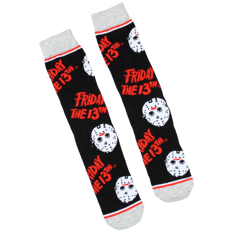 Friday The 13th Jason Voorhees Socks Men's Horror Slasher Film 3 Pack Mid-Calf Adult Crew Socks