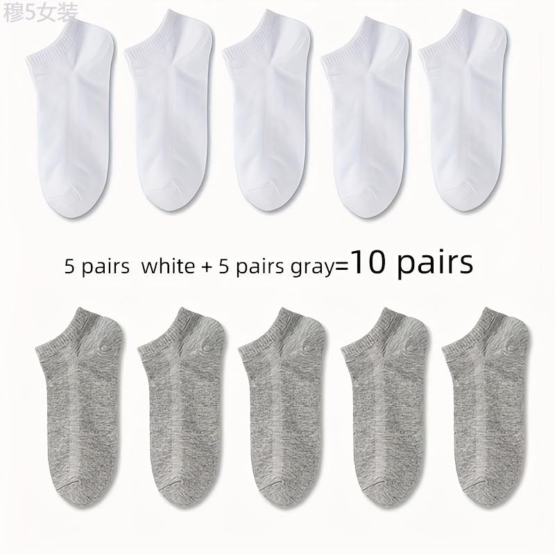 5 10 20pairs Unisex Solid No Show Socks, Comfy Breathable Casual Soft Socks For Men's & Women's Outdoor Activities Fabric Menswear