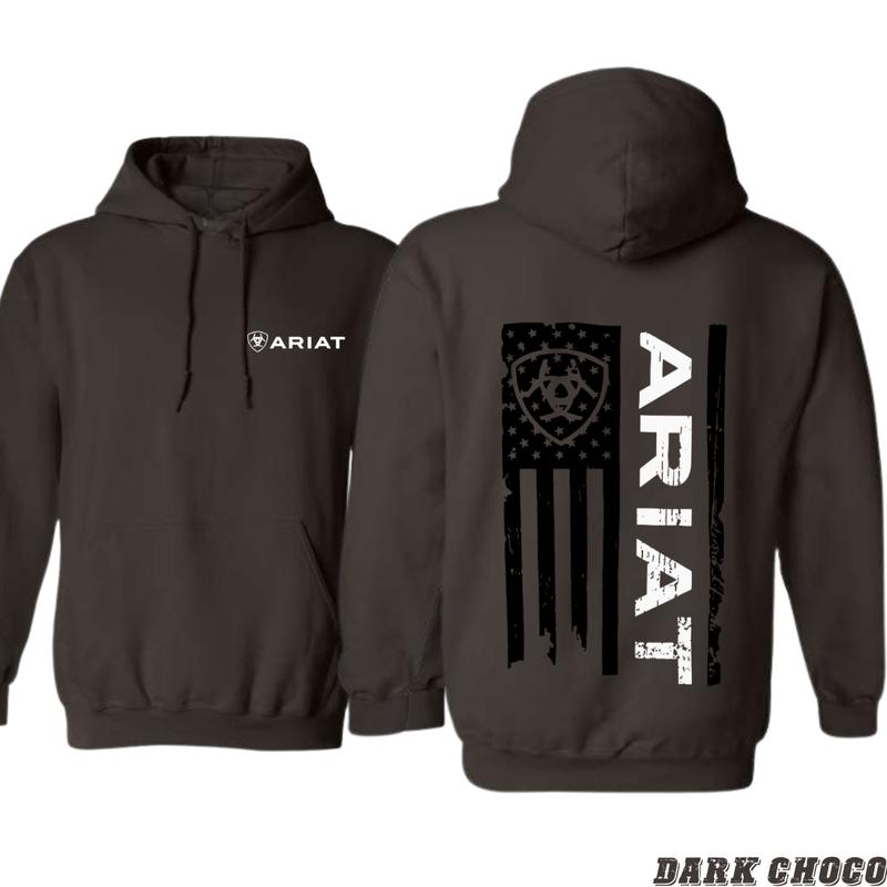 Ariat Hoodie - Bold Flag Graphic with Ariat Branding, Ideal for True Western Enthusiasts, Comfortable Unisex Hoodie for Casual and Outdoor Wear