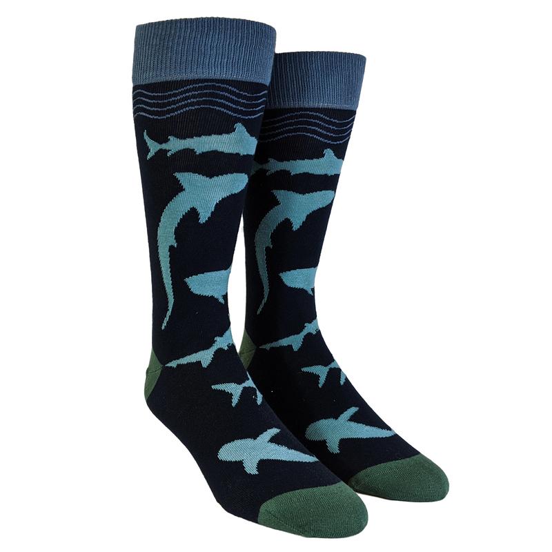 Men's Scuba Shark Socks Funny Shark Week Scuba Dive Ocean Vacation Novelty Footwear Funny Socks