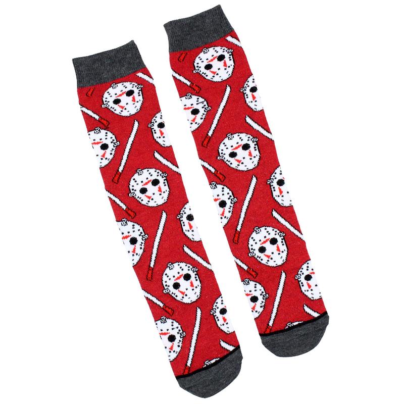 Friday The 13th Jason Voorhees Socks Men's Horror Slasher Film 3 Pack Mid-Calf Adult Crew Socks