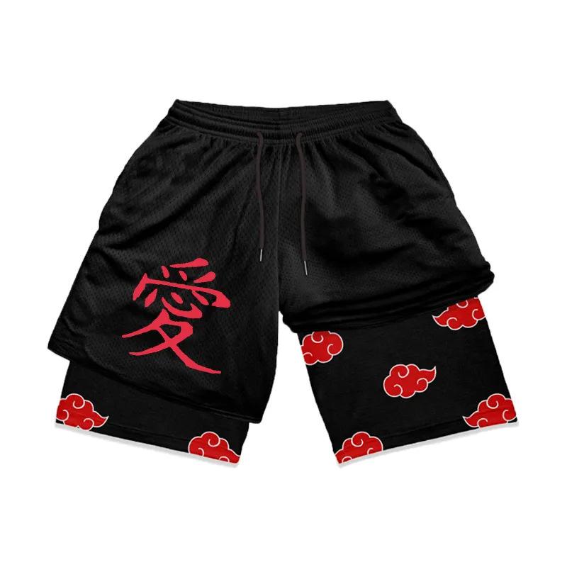 Hammanli Naruto shorts, 3D digital printed board shorts, men's summer 2024