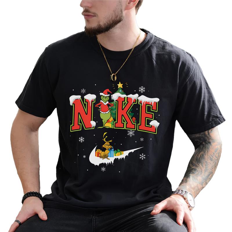 Merry Grinc Christmas Hoodie T-shirt Sweatshirt, Menswear And Women Casual Top, Love Oversized Cotton Fitted Streetwear Crewneck