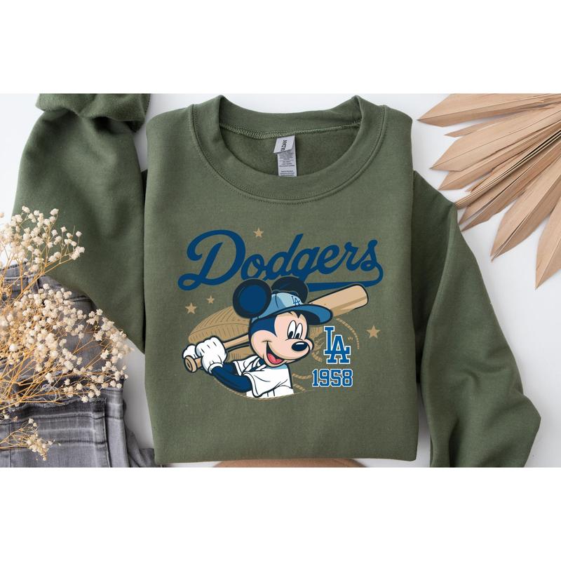 Mickkey' #Dodgerss 1958 Baseball SweatShirt, Mickkey's Baseball Shirt, Sport Dodgers Baseball Shirt, Dodgers Sweatshirt