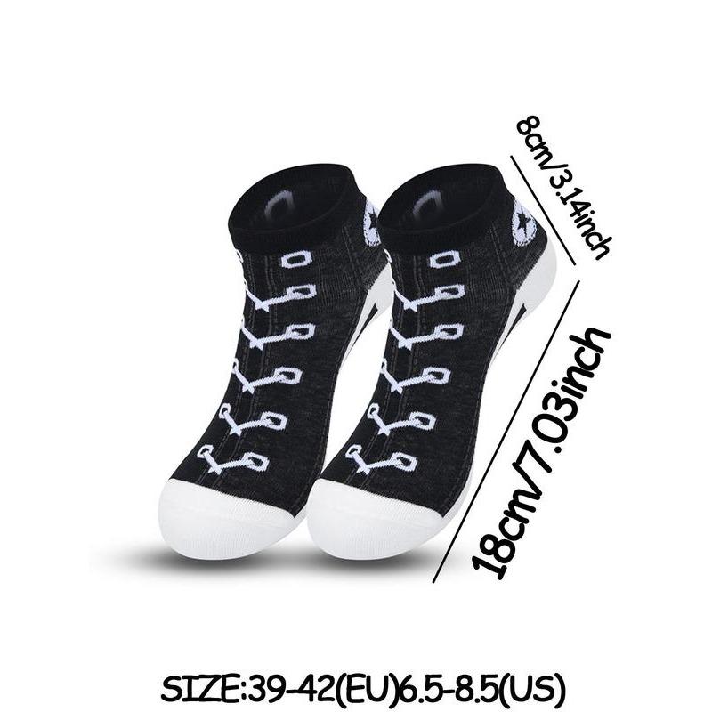 Men's Graphic Ankle Socks, Casual Comfy Breathable Socks for Daily Wear, 5 Pairs Knit Crew Socks for Men, Summer Men's Socks & Hosiery, Summer Wear 2024, Fall Wear, Fallfreshness