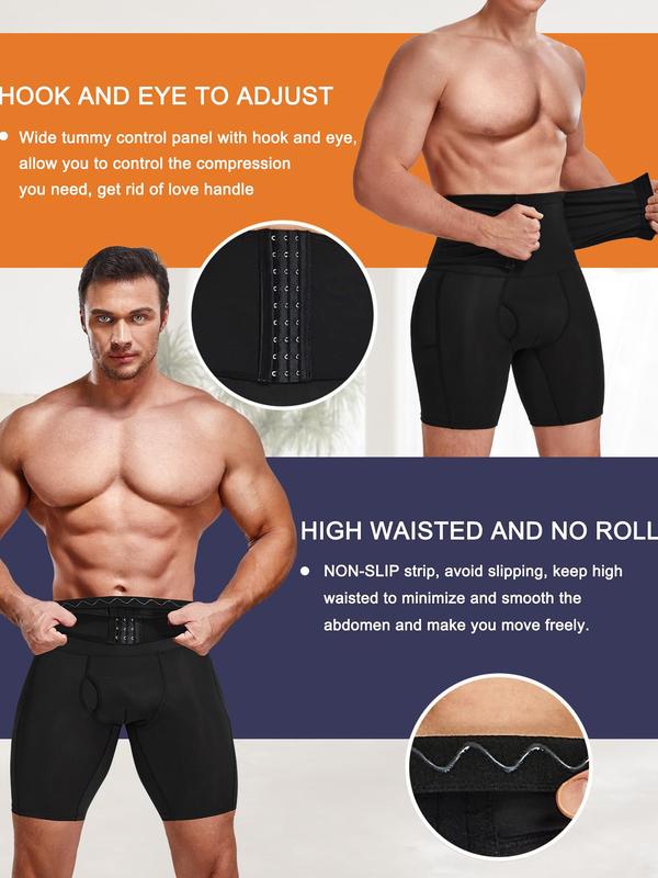 Men's High Waist Adjustable Tummy Control Shorts, Breathable Compression Shapewear, Fall Clothes, Shapewear Tummy Control, Back To School Fall Body Shapewear, Slimming Shaper Padded Underwear Girdles Boxer