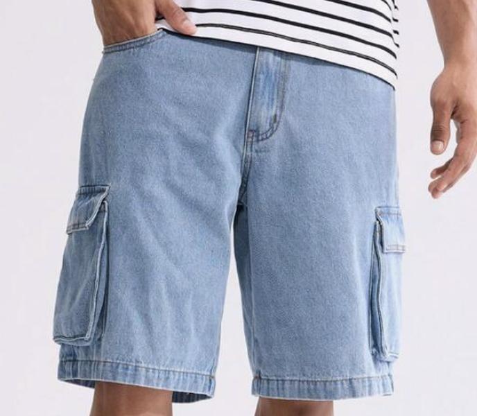 Men's 90s Loose Cargo Denim SPORT Shorts CASUAL Comfort Menswear Pocket