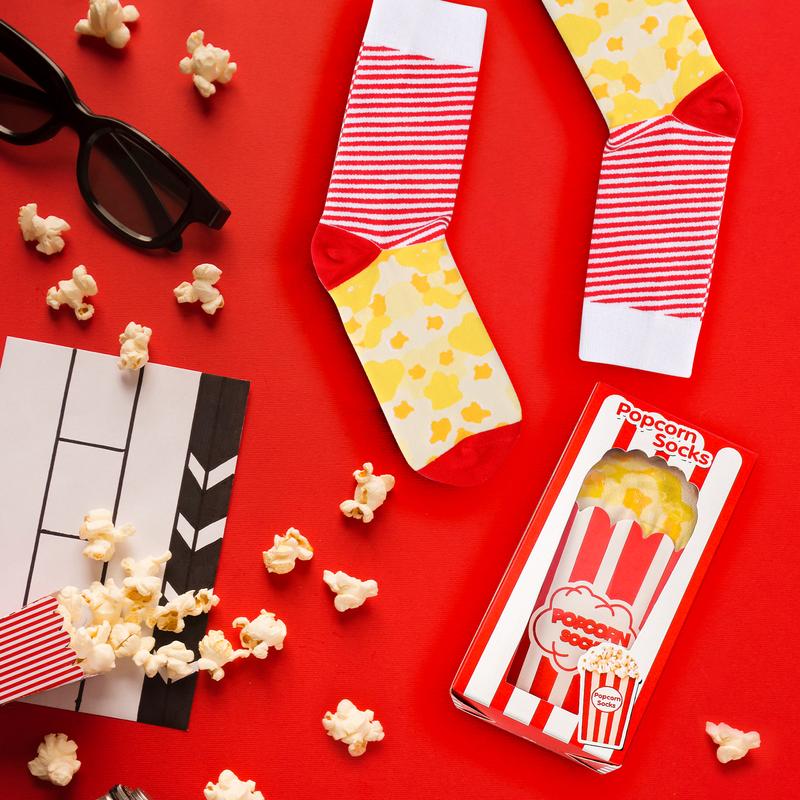 Funny Hot Dog Popcorn Pancake Socks Box - Fathers Birthday Gag Christmas Gifts for Men Teen Boys Cotton Menswear Breathable Love Menswear Breathable Embroidered Novelty Original Top Tropical