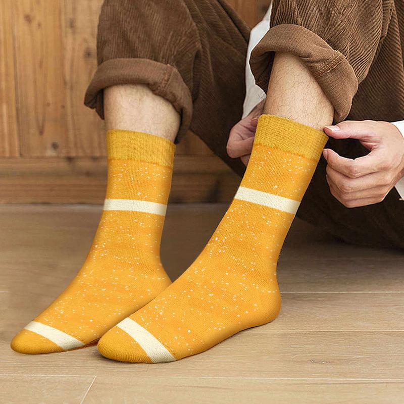 Funny Hot Dog Popcorn Pancake Socks Box - Fathers Birthday Gag Christmas Gifts for Men Teen Boys Cotton Menswear Breathable Love Menswear Breathable Embroidered Novelty Original Top Tropical