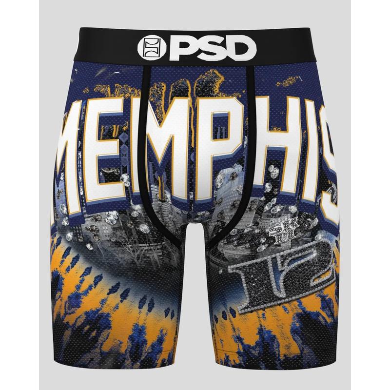 PSD Men's Ja Morant Memphis Boxer Brief - Standard Length 7 Inch Inseam, Moisture-Wicking Micro Mesh Fabric