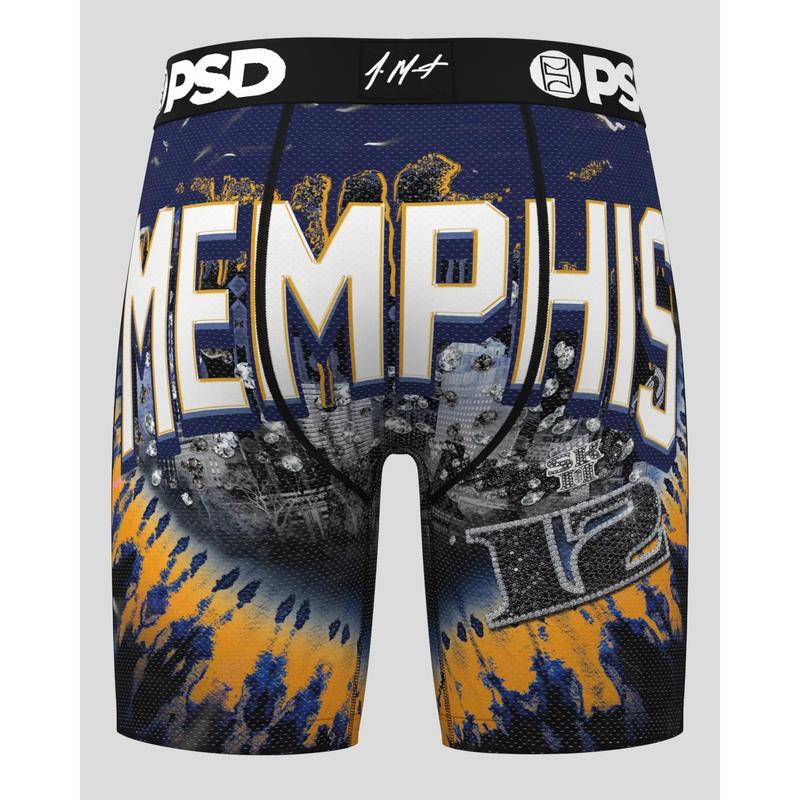 PSD Men's Ja Morant Memphis Boxer Brief - Standard Length 7 Inch Inseam, Moisture-Wicking Micro Mesh Fabric