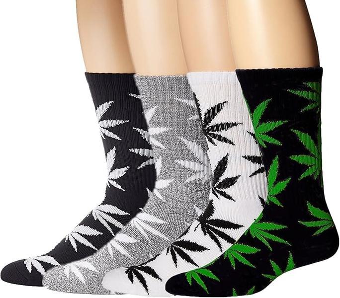 12 Pairs Men & Women Marijuana Leaf Crew Cotton Socks 9-11 10-13 Fashion Socks Soft Breathable Classic Stylish Casual Day Seamless