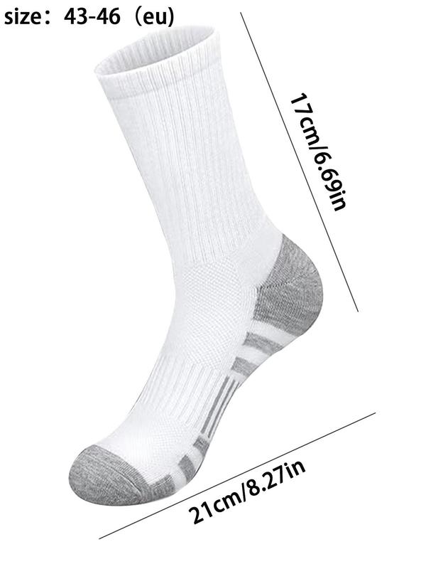 Men's Striped Print Mid-calf Socks, Soft Casual Comfy Breathable Socks for Daily Wear, Men's Socks for All Seasons