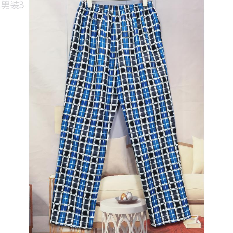 3pcs Men's Plaid Pattern Casual Homewear Long Pants, Pajama Sleep Bottom, Loungewear Sleep Wear Trousers - Soft & Comfortable Fabric - For Relaxing at Home - Perfect Gift for Men Menswear Nightwear