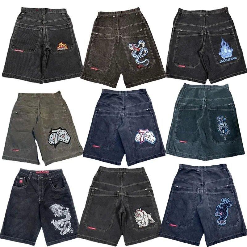 Shorts Hip Hop Harajuku Gothic Pocket Loose Jeans Shorts Men