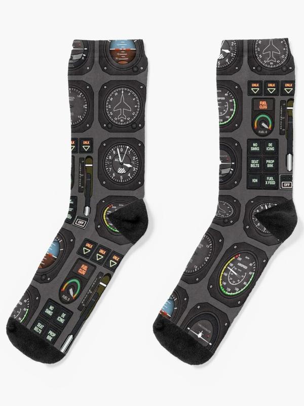 Styleofme Pilot Flight Instruments Socks Socks Super Soft Fleece Inside Lining Socks