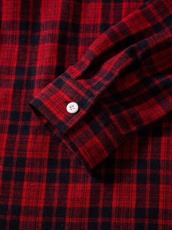 Men's Plaid Print Button Front Long Sleeve Shirt, Regular Fit Casual Collared Top for Fall & Winter, Men's Clothes for Daily Wear