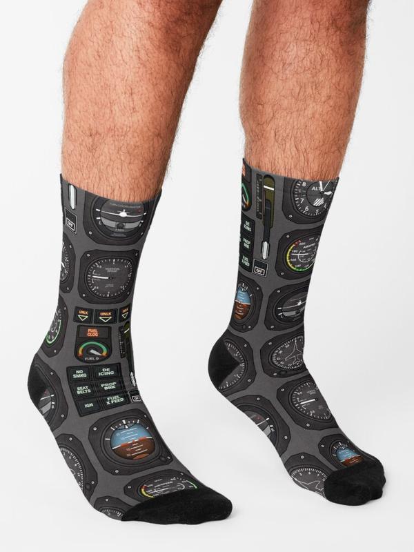 Styleofme Pilot Flight Instruments Socks Socks Super Soft Fleece Inside Lining Socks