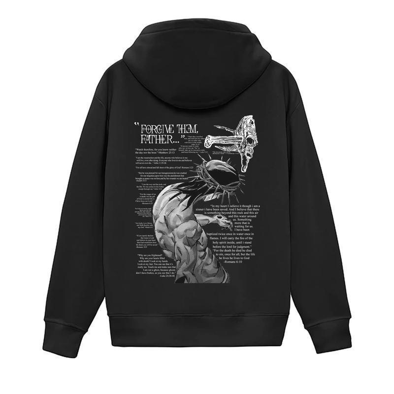 Forgive Them, Father Bible Verses Print Hoodie Unisex Fabric Womenswear