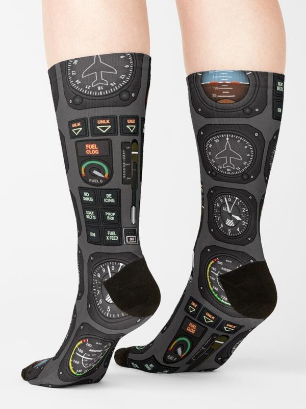 Styleofme Pilot Flight Instruments Socks Socks Super Soft Fleece Inside Lining Socks